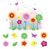 garden floral four digital clip art