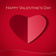 Red paper heart Valentines day card N12