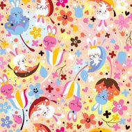 bunnies &amp; flowers pattern N2