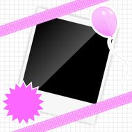 scrapbook elements with photos frame vector illustration N9