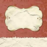 Golden vintage banner on grunge paper