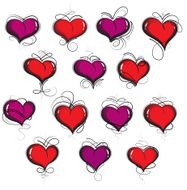 hand drawn hearts set N7