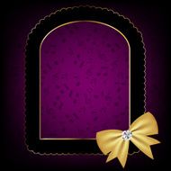 vintage frame with bow vector illustration N26