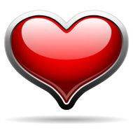 glossy heart sign in metal frame