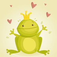 Cute cartoon frog prince