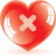 shiny heart with plaster