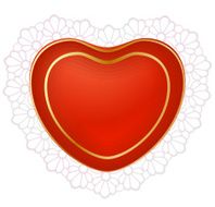 Red heart with lace
