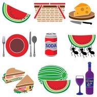 picnic icon set