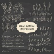 Hand sketched vintage floral elements N7