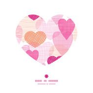 Vector textured fabric hearts heart silhouette pattern frame N25