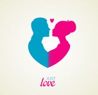 Couple&#039;s silhouette kissing image N3