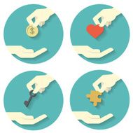 hand pick and give icons