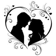 silhouette of a loving couple N2