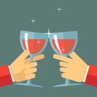 Victory Celebration Success and Prosperity Symbol Hands Holds a Glasses