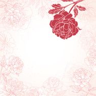 Abstract romantic vector background with peonies N2