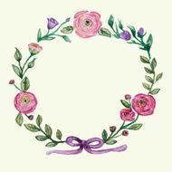 Watercolor floral wreath N7