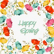 Happy Spring flower greeting card