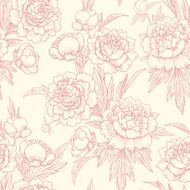 Peonies seamless pattern