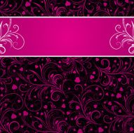 black background with pink decorative ornaments