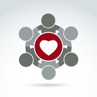 Heart and social medical health organization icon vector N3