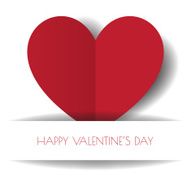 Heart Paper Sticker With Shadow Valentine&#039;s day vector illustrat N35