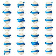 Retro labels with blue ribbons N2