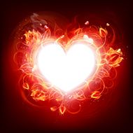 Fire burning heart