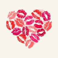 Heart with lipsticks prints Happy Valentine's Day