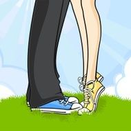 Young couple in sneakers