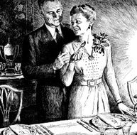 Middle Aged couple at Table