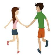 Happy running couple (spring)