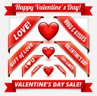 Heart with Valentine's Day Banners and Hearts N2