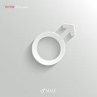 Male icon - vector white app button