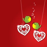 Love birds on red