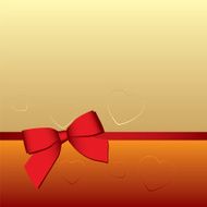 red ribbon with valentine hearts