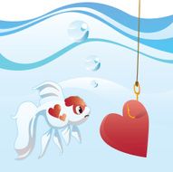 Oranda Goldfish with Heart