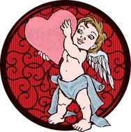 Valentines Day Cupid with Heart