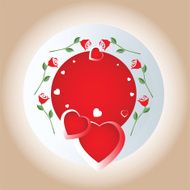 Romantic rose and hearts