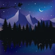 Beautiful mountain lake - Illustration