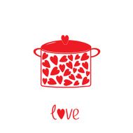 Pot with hearts Love card