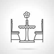 Table for two black line vector icon