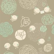 Floral Pattern With Birds N5
