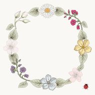 Floral frame vintage engraving style N2