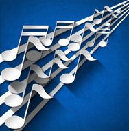 Music Note Background - Blue Velvet