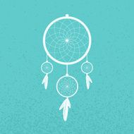Dreamcatcher on turquoise background