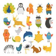 Cute animals collection baby animals vector