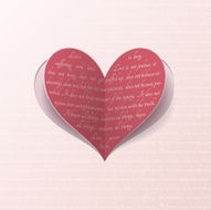 Greeting card with paper heart N2