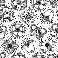 Floral seamless pattern with hand drawn flowers N3