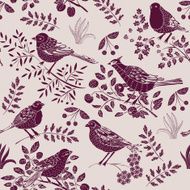 Garden birds and autumn fruit
