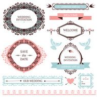 Vintage collection of Vector wedding design elements